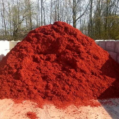 Red mulch pile in JB's bay
